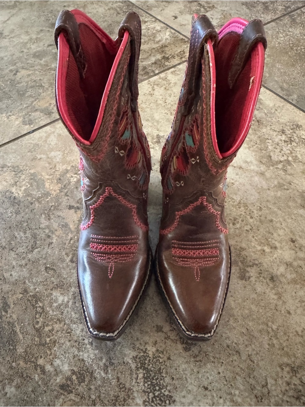 Ariat Kid's Desert Diva Western Boots in brown leather Toddler Size 9